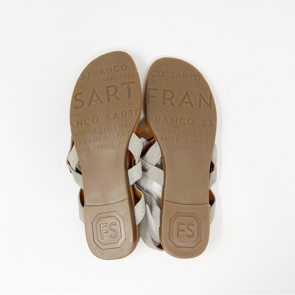 NWOT Franco Sarto Leather A-Gretchen Sandal Vapor Grey Suede Strappy Size 6.5 - Picture 11 of 13